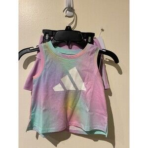 NWT Adidas Rainbow Pastel Skort & Tank Outfit - 2T